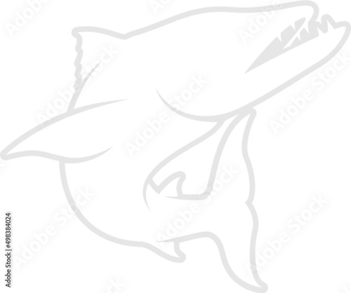 Fototapeta Naklejka Na Ścianę i Meble -  Barracuda Silhouette. Isolated Vector Animal Template for Logo Company, Icon, Symbol etc 