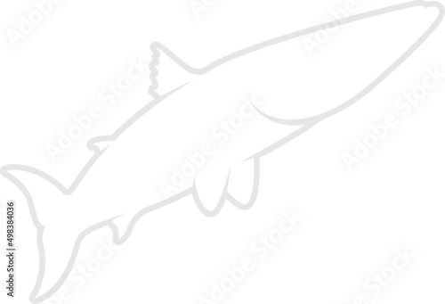 Barracuda Silhouette. Isolated Vector Animal Template for Logo Company  Icon  Symbol etc 