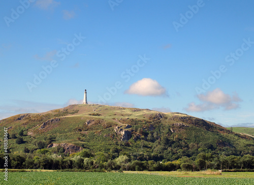 hoad hill and historic 19th century monument in Ulverston with surrounding fields