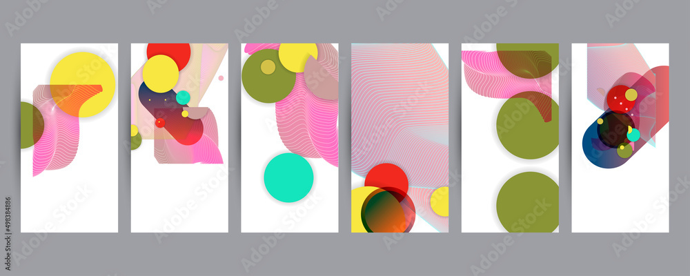 Fototapeta premium Set Summer Abstract set summer background universal art web header template. Collage made Vector design Eps 10