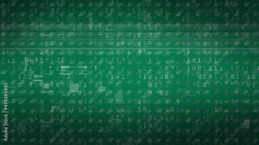 Animation of hexagon shape over binary code on green background Animation of hexagon shape over binary code on green background