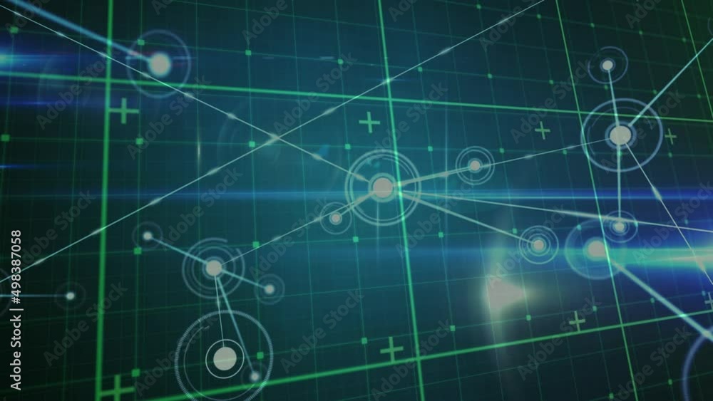 Animation of network of connections in digital space Animation of network of connections in digital space