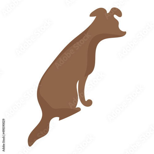 Isolated cute dog sitting on the floor Vector