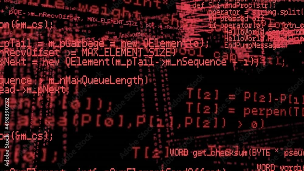 Animation of red glowing data processing Animation of red glowing data processing