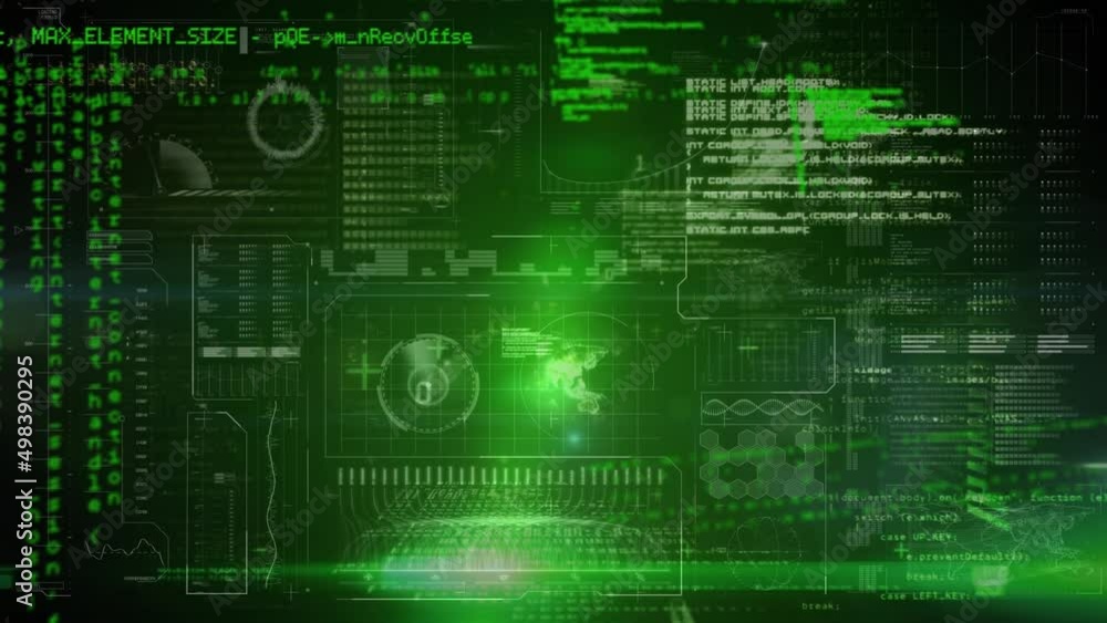 Animation of binary coding and green data processing Animation of binary coding and green data processing
