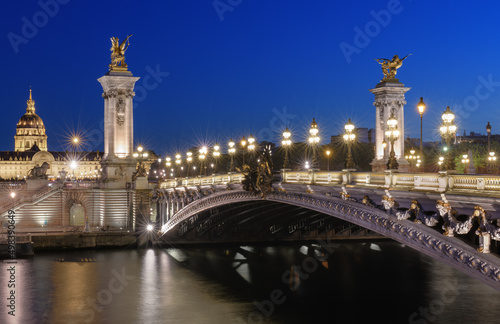 Alexander III bridge at night