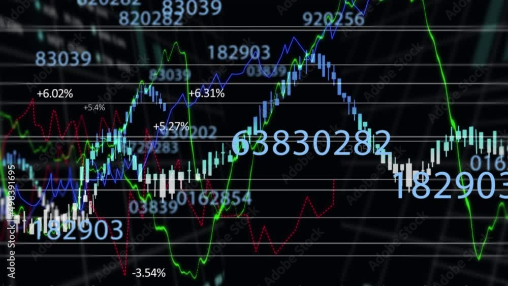 Animation of data processing on black background Animation of data processing on black background