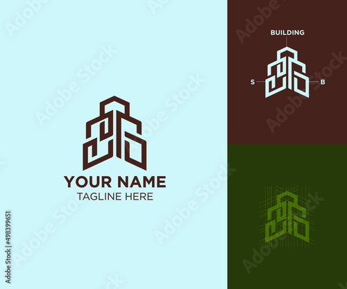 SB initials logo for professional construction with professional color combination