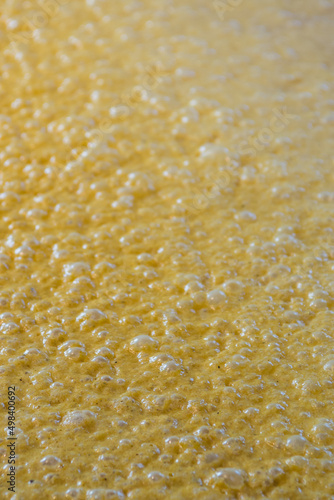Фотография Small Yeast Bubbles of Yellow Bourbon Mash