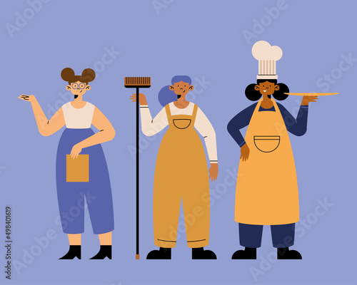 group female different professions