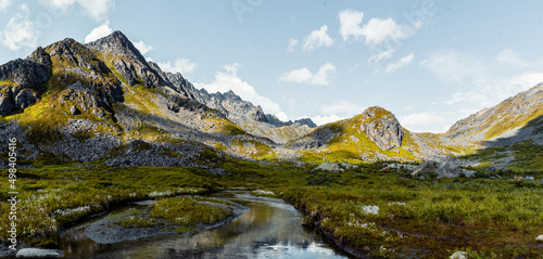 Alaskan Valley with blue sky