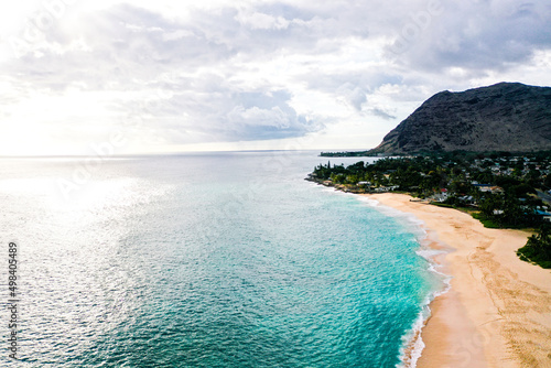 Hawaiian coast view from above