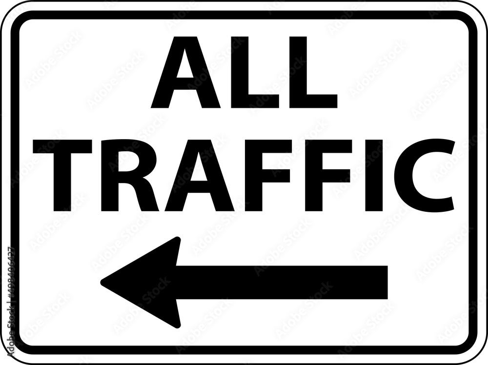 All Traffic Left Arrow Sign On White Background All Traffic Left Arrow Sign On White Background