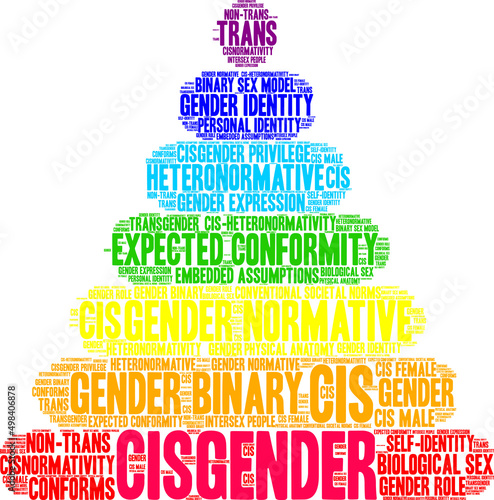 Cisgender Word Cloud on a white background. 