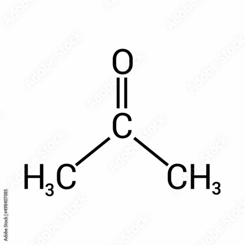 chemical structure of acetone (C3H6O) photo