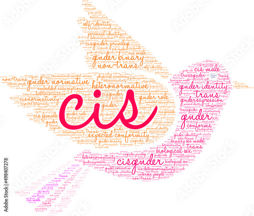 Cis Word Cloud on a white background.  photo