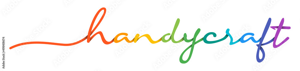 Handycraft Handwriting Colorful Lettering Calligraphy Banner. Greeting Card Vector Illustration. Handycraft Handwriting Colorful Lettering Calligraphy Banner. Greeting Card Vector Illustration.