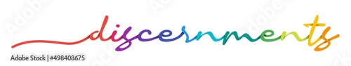 Discernments Handwriting Colorful Lettering Calligraphy Banner. Greeting Card Vector Illustration.