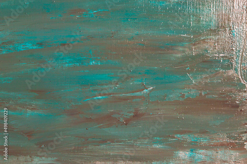 abstract grunge background: rough linen canvas thickly coated with dark tinted primer, short focus, blur. Temporary object.