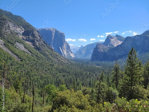 Views of the High Sierras from Tunnel View point in Yosemite Valley, California