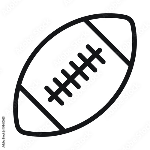 The illustration of rugby ball line art icon vector. suitable for sports, games, plays, entertaining icon, sign, symbol, logo or cartoon.