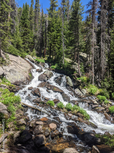 Water Running Down Hill on Colorado Trail at Emmaline Lake photo