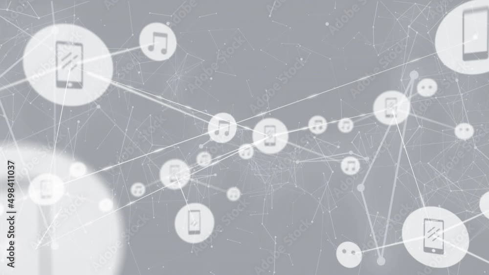 Animation of network of connections over white background Animation of network of connections over white background