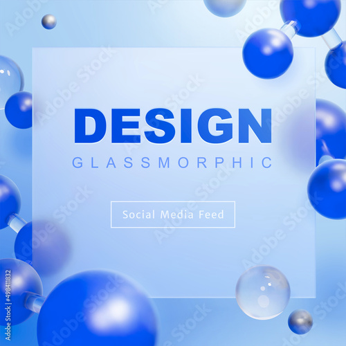 3d molecule social media template