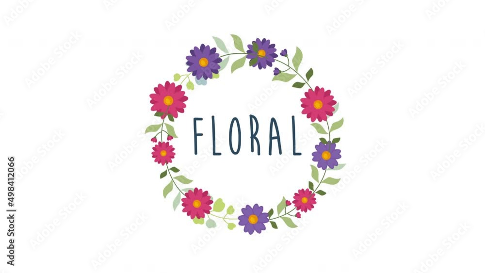 floral text animate on Round floral frame. 4K motion animation. floral text animate on Round floral frame. 4K motion animation.