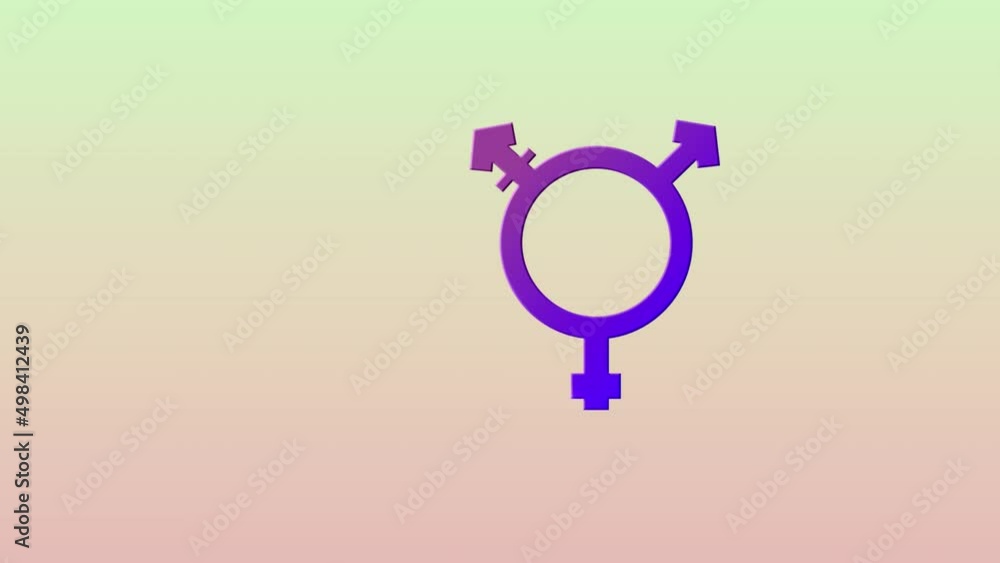 Animation of non binary symbol over colorful background Animation of non binary symbol over colorful background