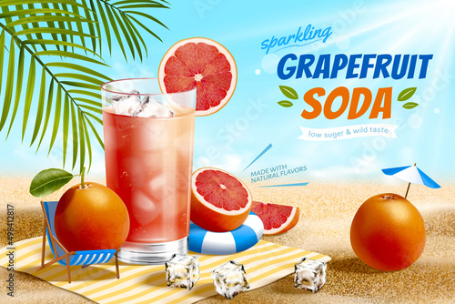 Grapefruit soda banner ad