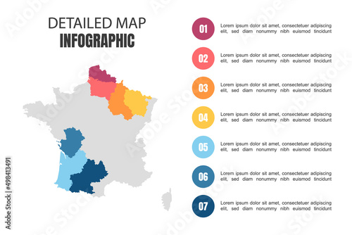 Modern Detailed Map Infographic of France