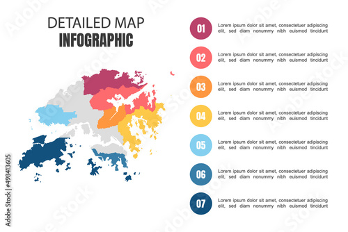 Modern Detailed Map Infographic of Hong Kong