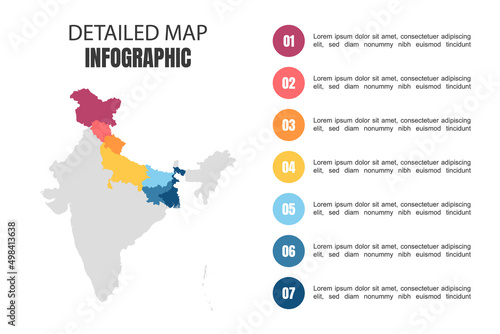 Modern Detailed Map Infographic of India