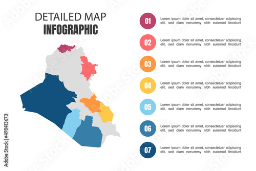 Modern Detailed Map Infographic of Iraq