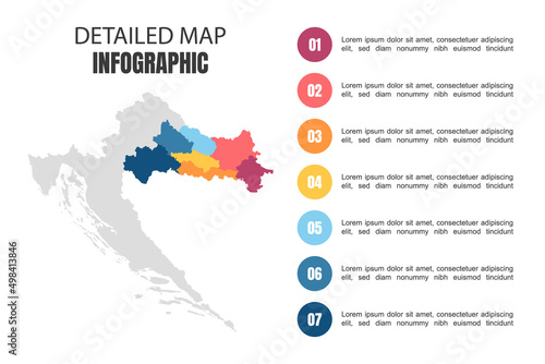 Modern Detailed Map Infographic of Croatia