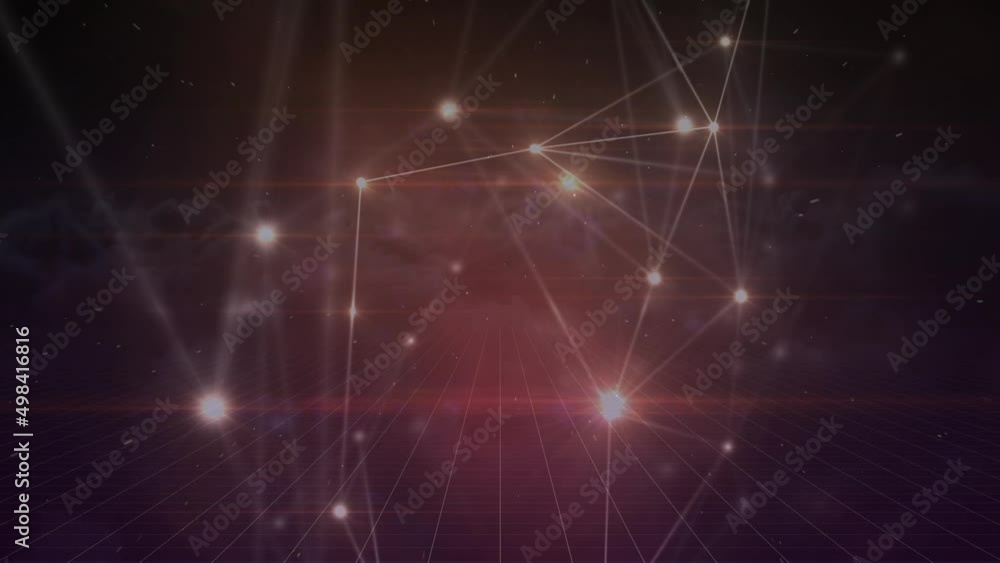 Animation of connections with lights moving over brown space Animation of connections with lights moving over brown space