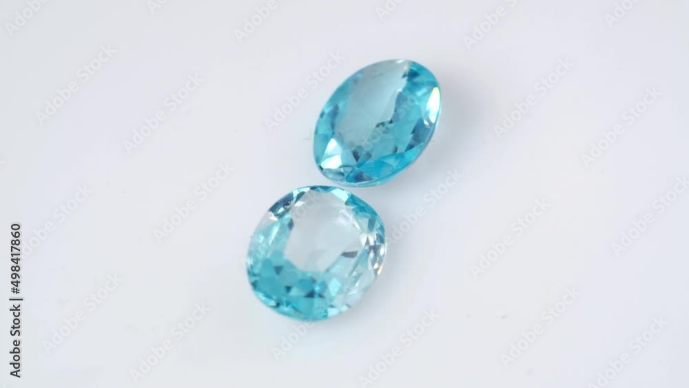 natural blue zircon oval faceted cut on the turning table natural blue zircon oval faceted cut on the turning table