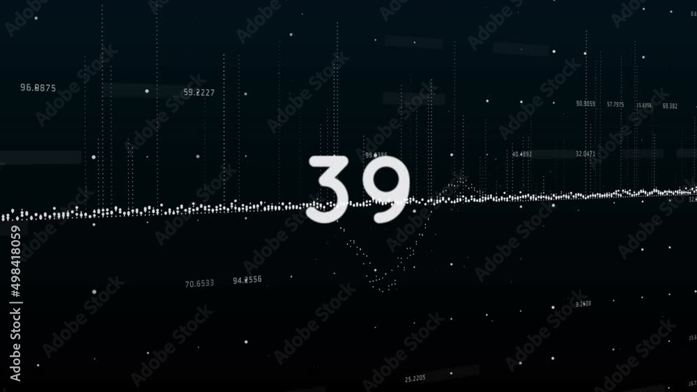 Animation of numbers and data processing on black background Animation of numbers and data processing on black background