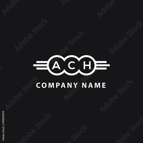 ACH letter logo design on black background. ACH  creative initials letter logo concept. ACH letter design.
