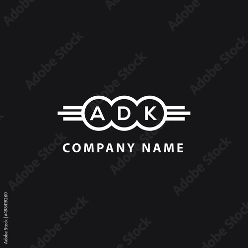 ADK letter logo design on black background. ADK  creative initials letter logo concept. ADK letter design.
 photo