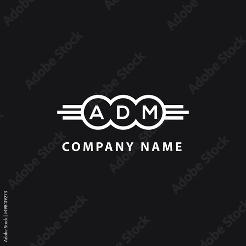 ADM letter logo design on black background. ADM  creative initials letter logo concept. ADM letter design.
 photo