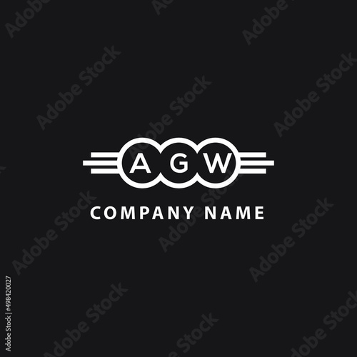 AGW letter logo design on black background. AGW creative initials letter logo concept. AGW letter design.
