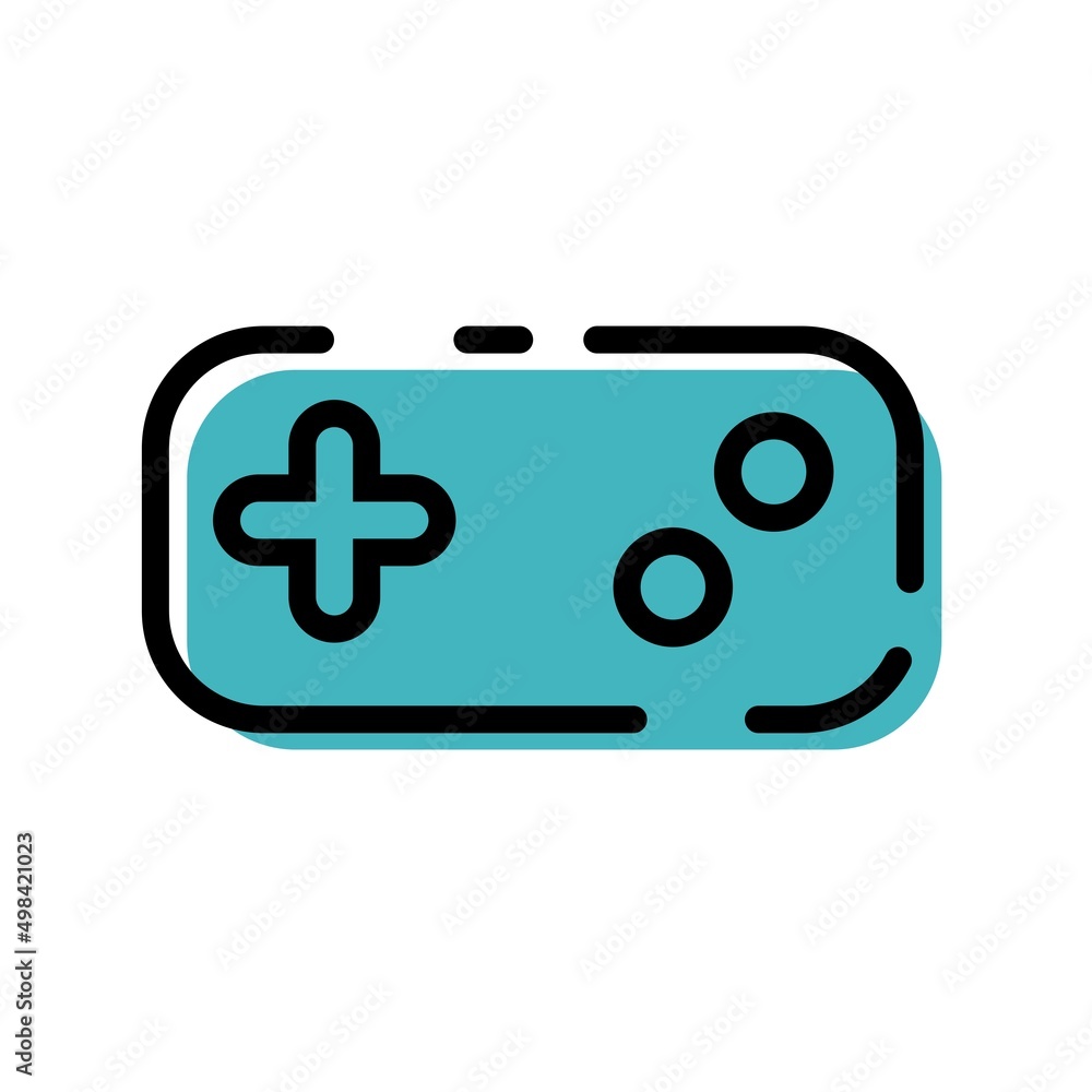 Cute Turquoise Games Joystick Icon Flat Design For App Label Vector Illustration Cute Turquoise Games Joystick Icon Flat Design For App Label Vector Illustration