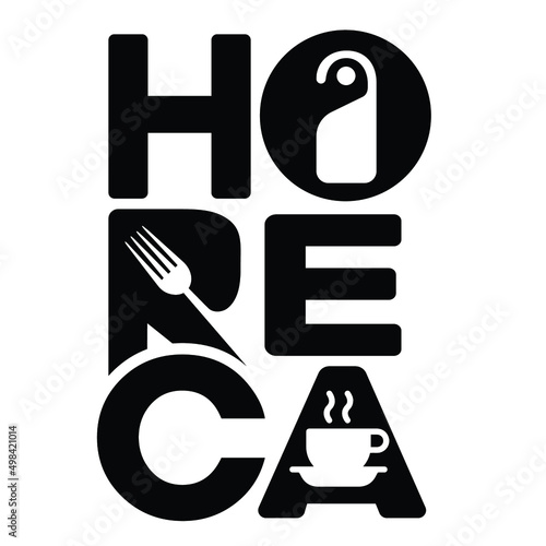 HoReCa icon vector on white. Hotel Restaurant Cafe.