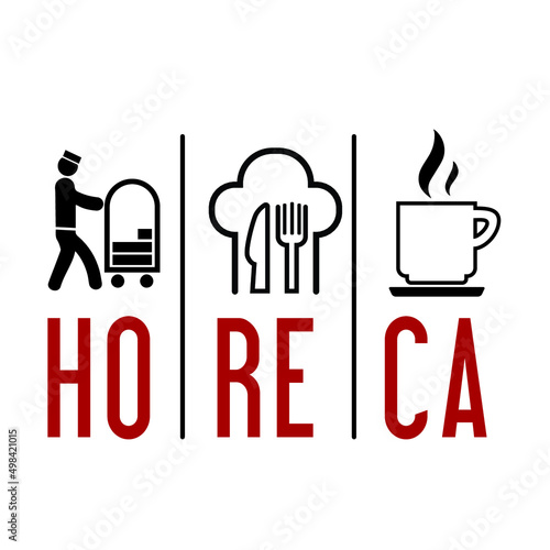 HoReCa icon vector on white. Hotel Restaurant Cafe.