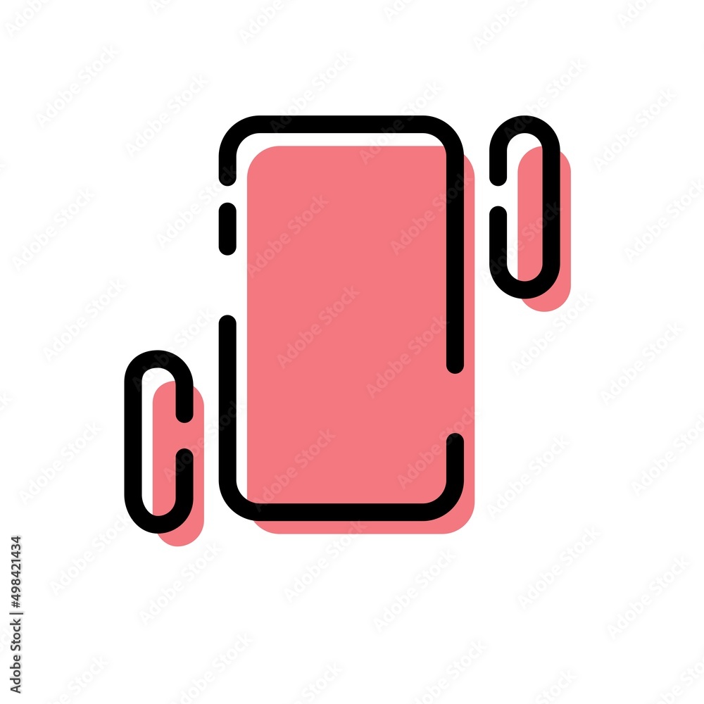 Cute Red Vibrate Mode Icon Flat Design For App Label Vector Illustration Cute Red Vibrate Mode Icon Flat Design For App Label Vector Illustration