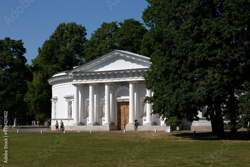 View of Elagin Palace in St. Petersburg in Central Park of Culture and Leisure