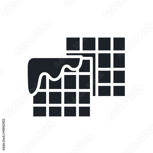 Waffles icon. Sweet desserts and pastry isolated vector silhouettes