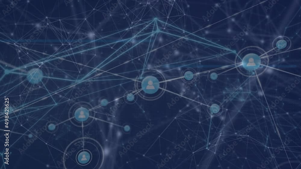 Animation of network of connections with people icons Animation of network of connections with people icons